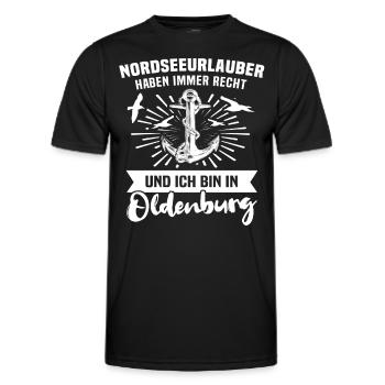 Oldenburg Oldenburger - Männer Funktions-T-Shirt - Schwarz - Vorne - AI Model Male 178 dark (178cm)
