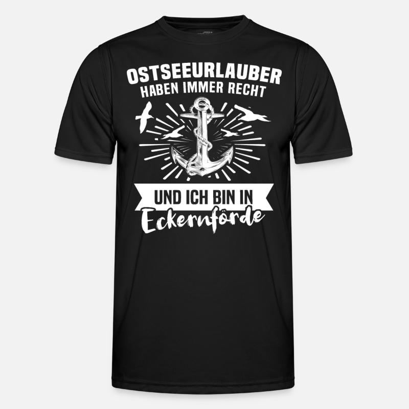 Eckernförde - Männer Funktions-T-Shirt - Schwarz