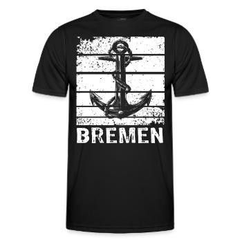 Bremen Bremer - Männer Funktions-T-Shirt - Schwarz - Vorne - AI Model Male 178 dark (178cm)