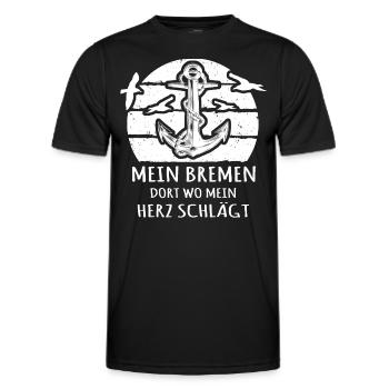 Bremen Bremer - Männer Funktions-T-Shirt - Schwarz - Vorne - AI Model Male 178 dark (178cm)