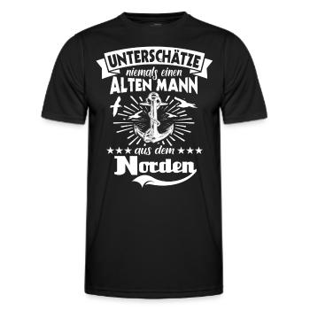Norden Nordener Norddeutsche - Männer Funktions-T-Shirt - Schwarz - Vorne - AI Model Male 178 dark (178cm)
