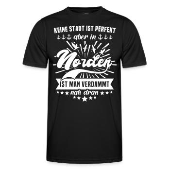Norden Nordener Norddeutsche - Männer Funktions-T-Shirt - Schwarz - Vorne - AI Model Male 178 dark (178cm)