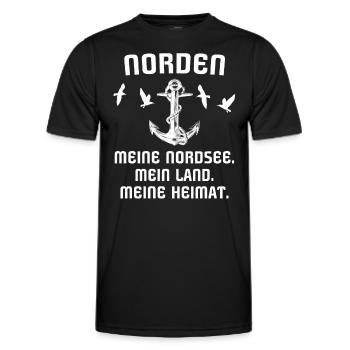 Norden Nordener Norddeutsche - Männer Funktions-T-Shirt - Schwarz - Vorne - AI Model Male 178 dark (178cm)