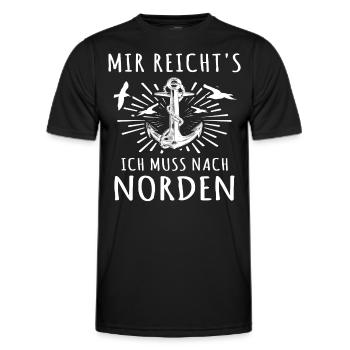 Norden Nordener Norddeutsche - Männer Funktions-T-Shirt - Schwarz - Vorne - AI Model Male 178 dark (178cm)