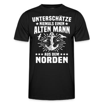 Norden Nordener Norddeutsche - Männer Funktions-T-Shirt - Schwarz - Vorne - AI Model Male 178 dark (178cm)