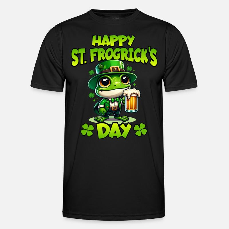Frosch Patricks Day - Männer Funktions-T-Shirt - Schwarz