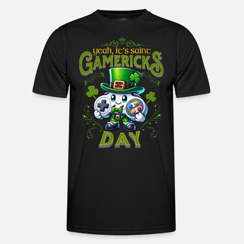 St. Patricks Day Gamer Männer Funktions-T-Shirt