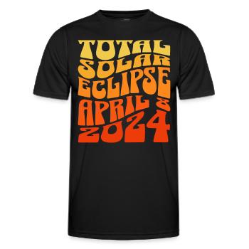 Eclipse Solaire Avril 2024 - T-shirt sport Homme - noir - Devant - AI Model Male 178 dark (178cm)