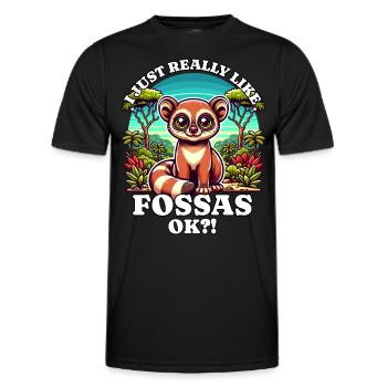 J’aime Fossas - T-shirt sport Homme - noir - Devant - AI Model Male 178 dark (178cm)