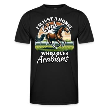 Araber Pferde Mädchen - Männer Funktions-T-Shirt - Schwarz - Vorne - AI Model Male 178 dark (178cm)
