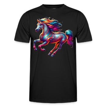 Cheval pur-sang - T-shirt sport Homme - noir - Devant - AI Model Male 178 dark (178cm)