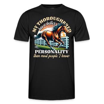 Cheval pur-sang - T-shirt sport Homme - noir - Devant - AI Model Male 178 dark (178cm)