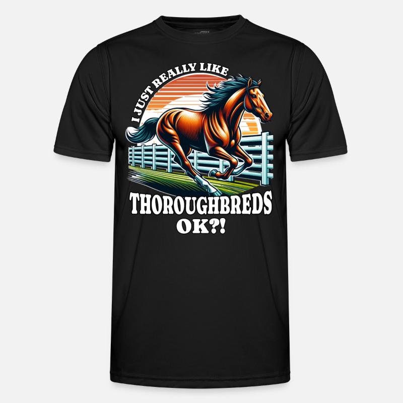 Thoroughbred Pferd - Männer Funktions-T-Shirt - Schwarz
