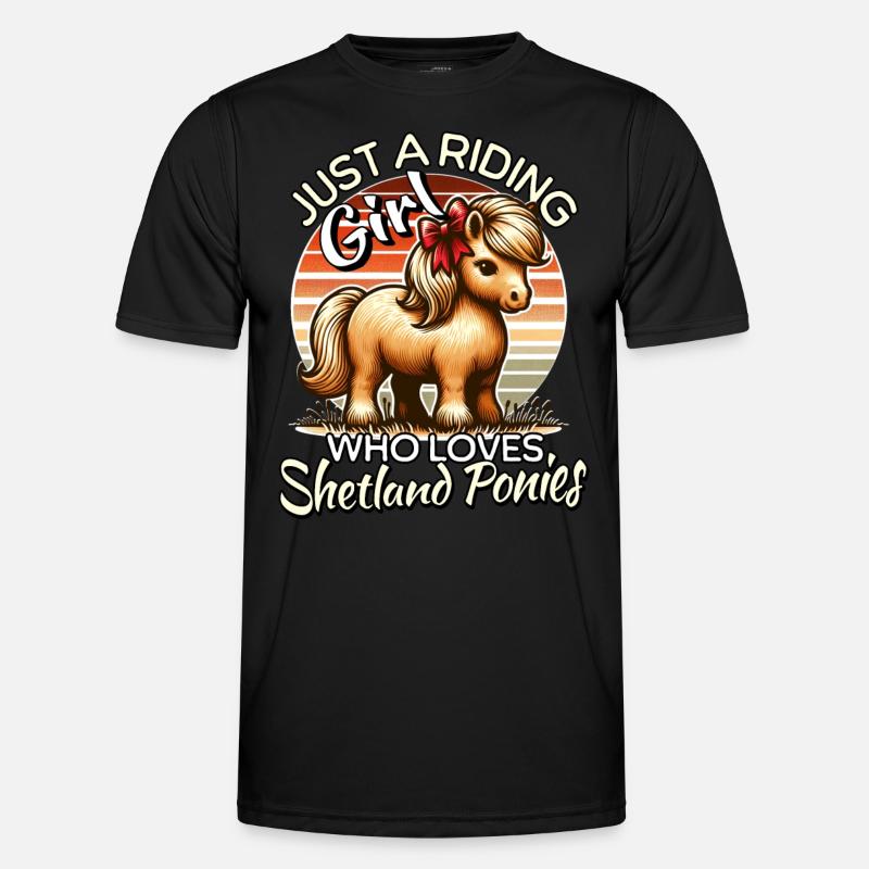 Shetland Pony Mädchen Männer Funktions-T-Shirt