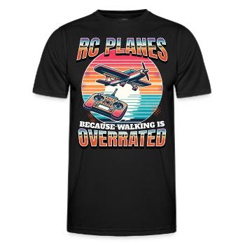 Maquette d’avion Maquette d’avion RC Avion - T-shirt sport Homme - noir - Devant - AI Model Male 178 dark (178cm)