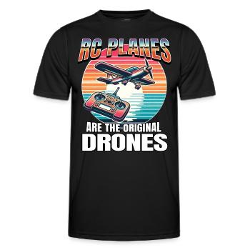 Model aircraft - Men's Functional T-Shirt - black - Front - AI Model Male 178 dark (178cm)
