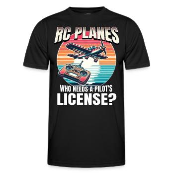 Maquette d’avion Maquette d’avion RC Avion - T-shirt sport Homme - noir - Devant - AI Model Male 178 dark (178cm)