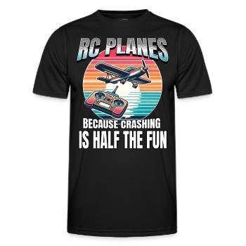 Model Airplane RC Airplane - Men's Functional T-Shirt - black - Front - AI Model Male 178 dark (178cm)