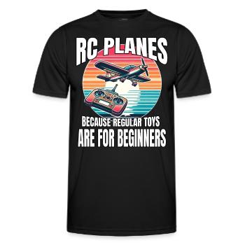 Model Airplane RC Airplane - Men's Functional T-Shirt - black - Front - AI Model Male 178 dark (178cm)