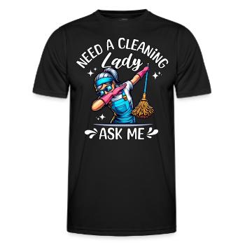 Putzfrau Reinigungskraft - Männer Funktions-T-Shirt - Schwarz - Vorne - AI Model Male 178 dark (178cm)