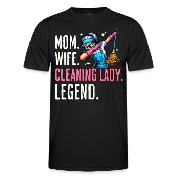Putzfrau Mama Reinigungskraft - Männer Funktions-T-Shirt - Schwarz - Vorne - AI Model Male 178 dark (178cm)