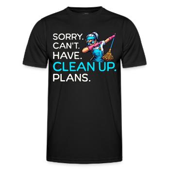 Cleaner - Men's Functional T-Shirt - black - Front - AI Model Male 178 dark (178cm)