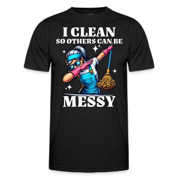 Cleaner - Men's Functional T-Shirt - black - Front - AI Model Male 178 dark (178cm)