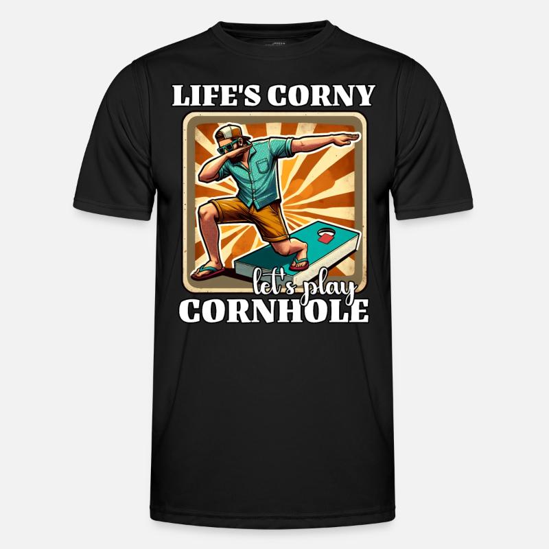 Cornhole - Männer Funktions-T-Shirt - Schwarz