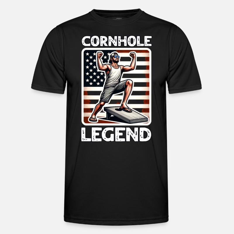 Cornhole - Männer Funktions-T-Shirt - Schwarz
