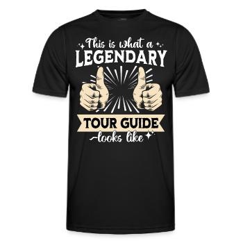Guide touristique légendaire - T-shirt sport Homme - noir - Devant - AI Model Male 178 dark (178cm)
