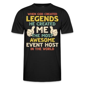 Event Host - Men's Functional T-Shirt - black - Front - AI Model Male 178 dark (178cm)
