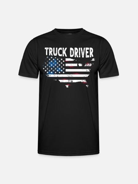 LKW Fahrer - Männer Funktions-T-Shirt - Schwarz
