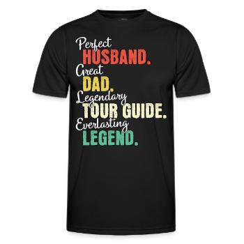 Tour Guide Papa - Männer Funktions-T-Shirt - Schwarz - Vorne - AI Model Male 178 dark (178cm)