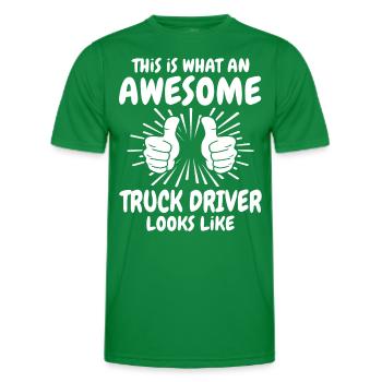 Truck Driver - Men's Functional T-Shirt - kelly green - Front - AI Model Male 178 dark (178cm)