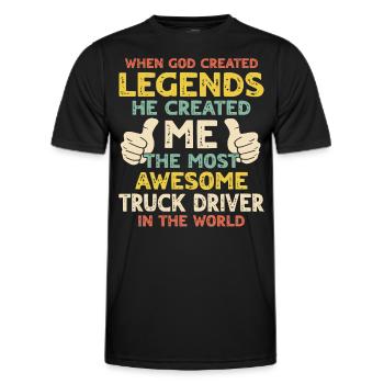 Truck Driver - Men's Functional T-Shirt - black - Front - AI Model Male 178 dark (178cm)