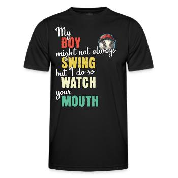 Baseball - Männer Funktions-T-Shirt - Schwarz - Vorne - AI Model Male 178 dark (178cm)