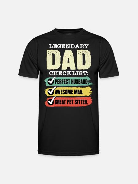 Dad Pet Sitter Father's Day - Men's Functional T-Shirt - black