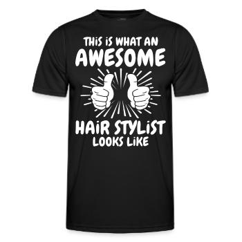 Hair Stylist - Men's Functional T-Shirt - black - Front - AI Model Male 178 dark (178cm)