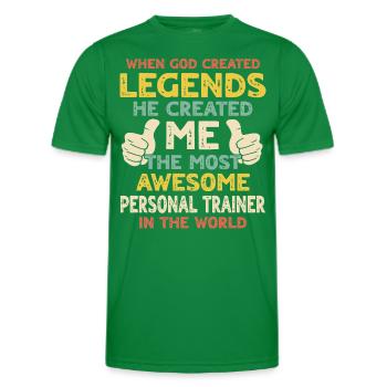 Personal Trainer - Men's Functional T-Shirt - kelly green - Front - AI Model Male 178 dark (178cm)