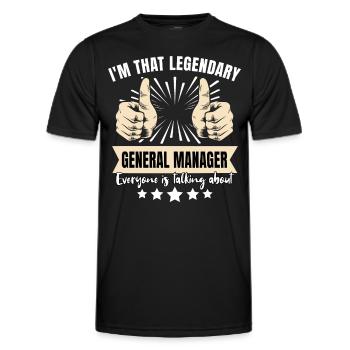 Legendärer General Manager - Männer Funktions-T-Shirt - Schwarz - Vorne - AI Model Male 178 dark (178cm)