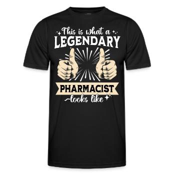 Pharmacien légendaire - T-shirt sport Homme - noir - Devant - AI Model Male 178 dark (178cm)