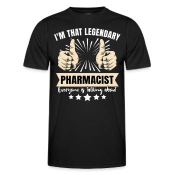 Pharmacien légendaire - T-shirt sport Homme - noir - Devant - AI Model Male 178 dark (178cm)
