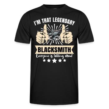 Forgeron légendaire - T-shirt sport Homme - noir - Devant - AI Model Male 178 dark (178cm)