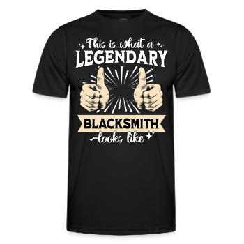 Forgeron légendaire - T-shirt sport Homme - noir - Devant - AI Model Male 178 dark (178cm)