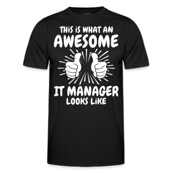IT Manager - Men's Functional T-Shirt - black - Front - AI Model Male 178 dark (178cm)