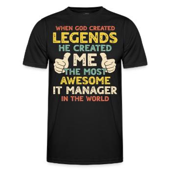 IT Manager - Men's Functional T-Shirt - black - Front - AI Model Male 178 dark (178cm)