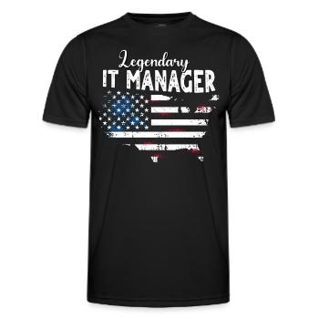 IT Manager - Men's Functional T-Shirt - black - Front - AI Model Male 178 dark (178cm)