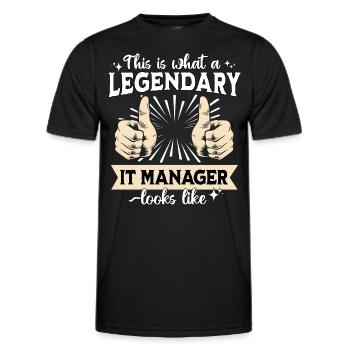 Legendary IT Manager - Men's Functional T-Shirt - black - Front - AI Model Male 178 dark (178cm)