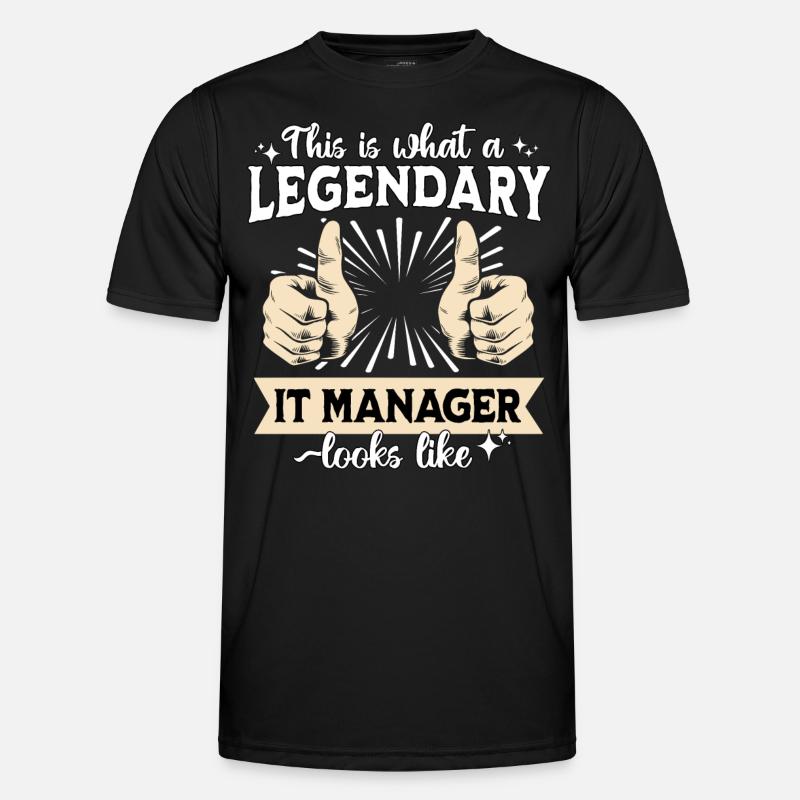 Legendärer IT Manager - Männer Funktions-T-Shirt - Schwarz