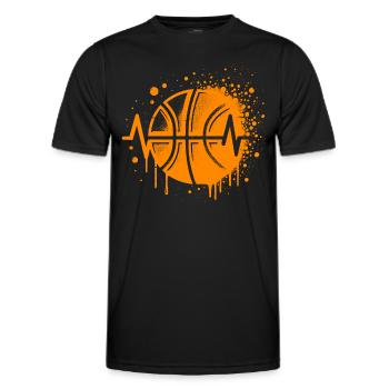 Basketball Herzlinie - Männer Funktions-T-Shirt - Schwarz - Vorne - AI Model Male 178 dark (178cm)